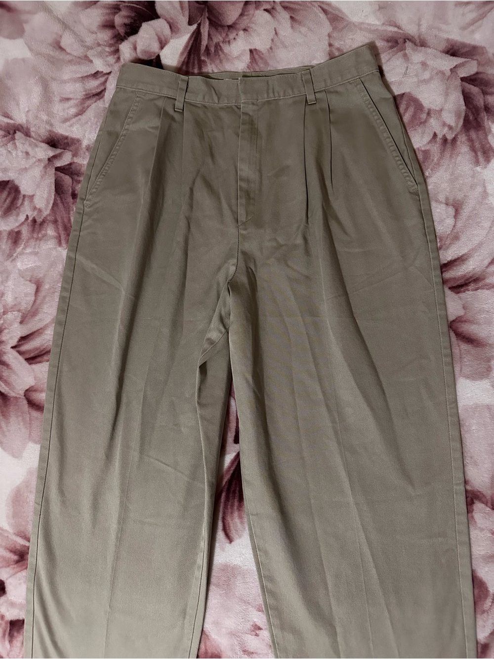 I.C. Isaacs vintage 100% Cotton Khaki Pants Women’s 14 High Waist Pleated USA